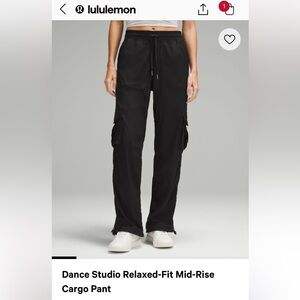 Lululemon Black Dance Studio Relaxed-Fit Mid-Rise Cargo Pants